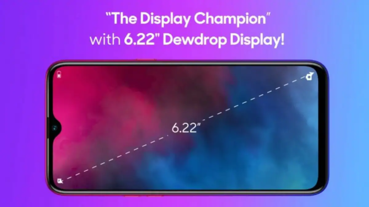 Dewdrop Display of  Realme 3i