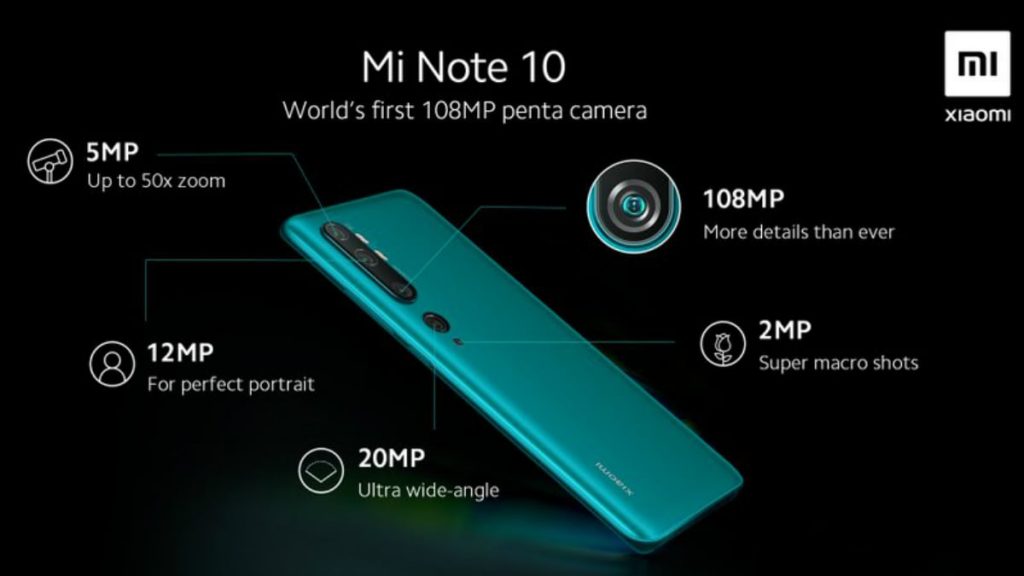 Xiaomi Note 10 penta camera