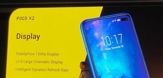 POCO X2 120 Hz display