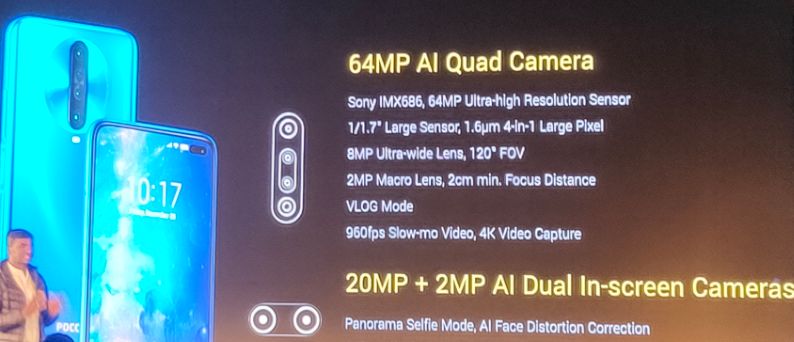 POCO X2 quad camera and dual punch hole camera