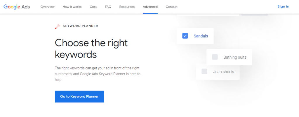 google keyword planner