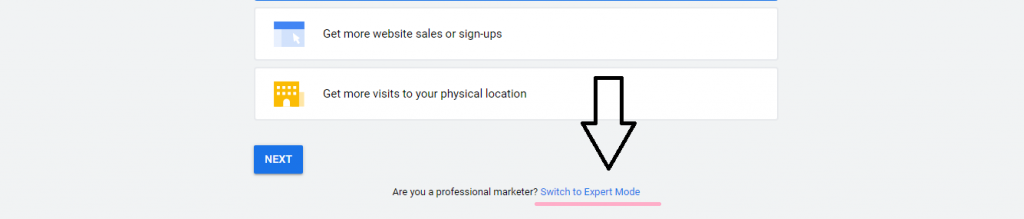  Google Keyword Planner - " Switch to expert mode"