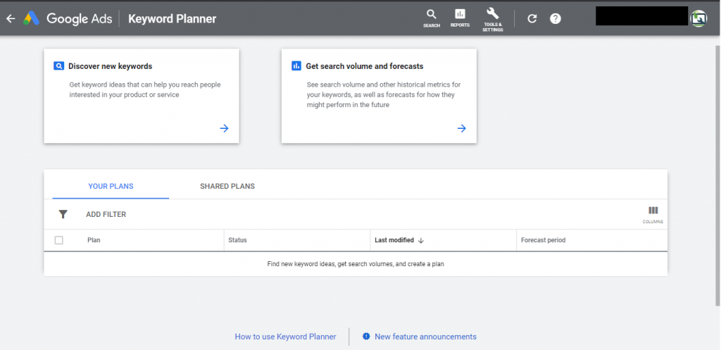  Google Keyword Planner